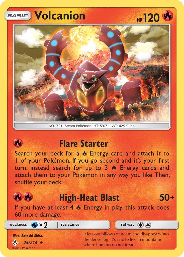 Volcanion (25/214) (Theme Deck Exclusive) [Sun & Moon: Unbroken Bonds] | Total Play