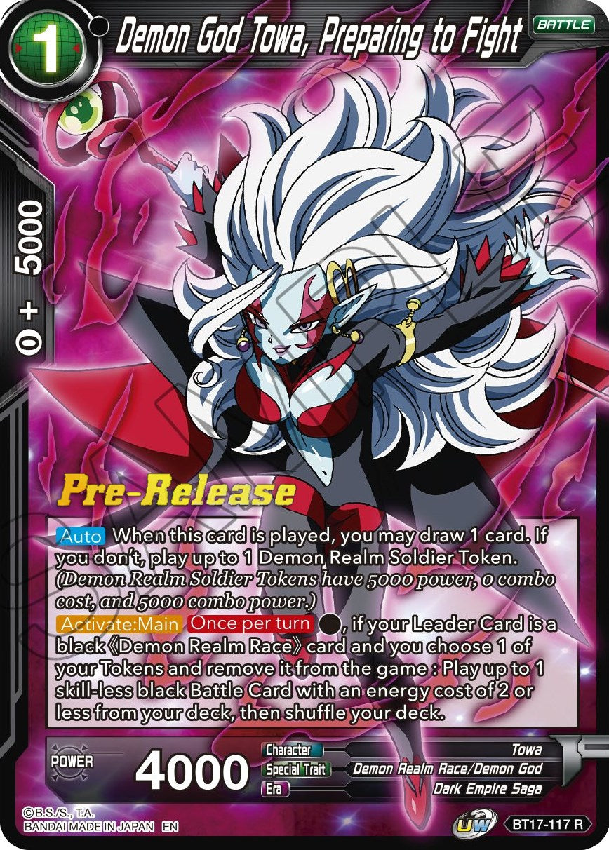 Demon God Towa, Preparing to Fight (BT17-117) [Ultimate Squad Prerelease Promos] | Total Play