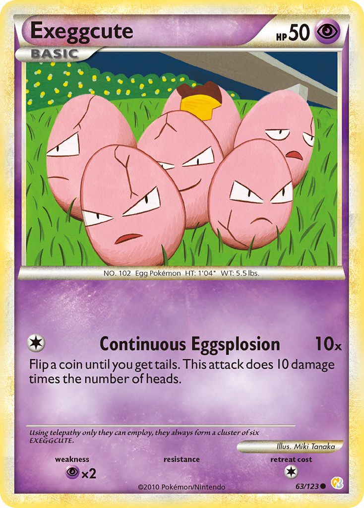 Exeggcute (63/123) [HeartGold & SoulSilver: Base Set] | Total Play