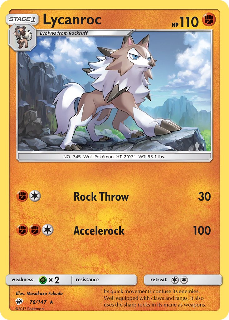 Lycanroc (76/147) (Theme Deck Exclusive) [Sun & Moon: Burning Shadows] | Total Play