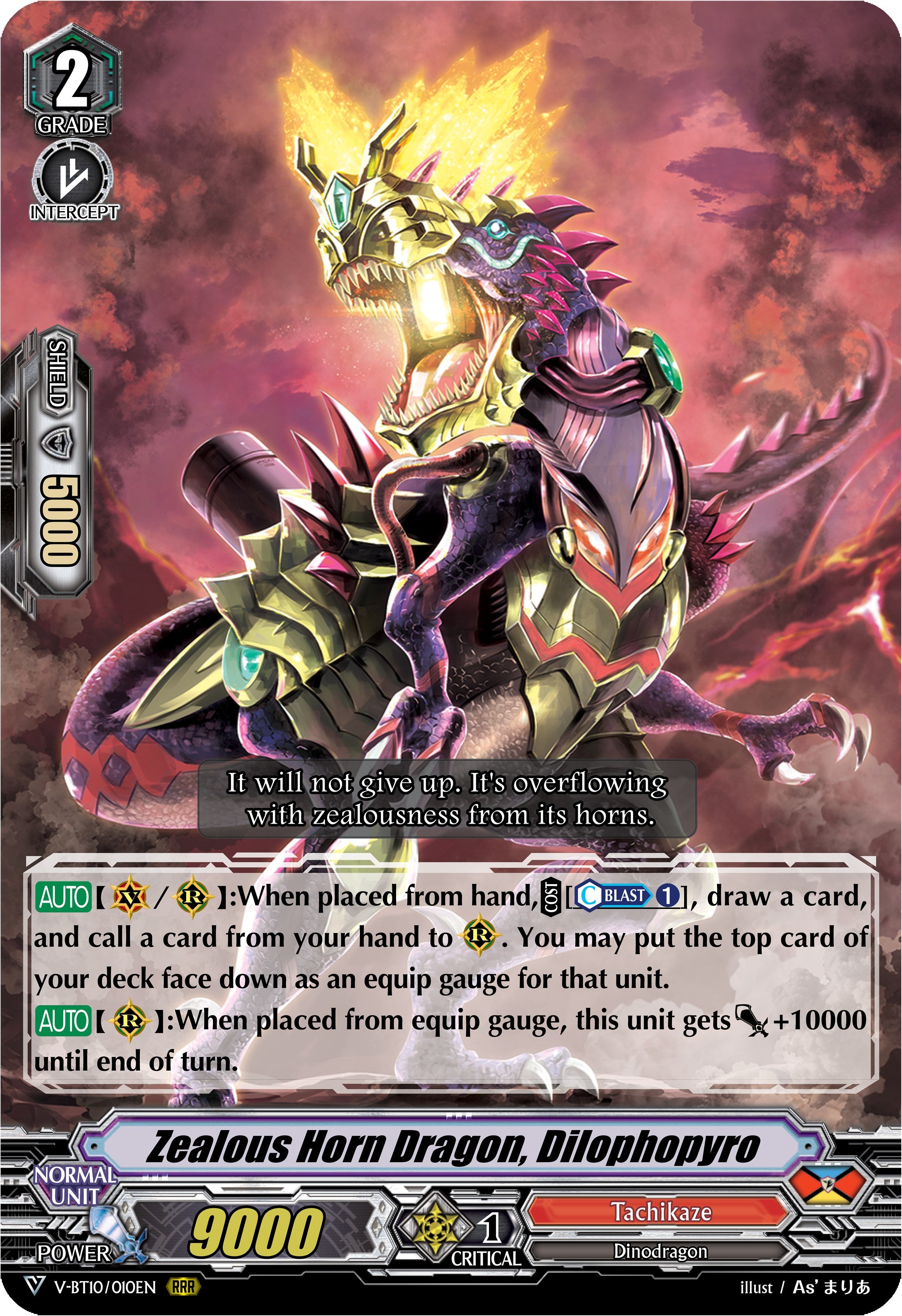 Zealous Horn Dragon, Dilophopyro (V-BT10/010EN) [Phantom Dragon Aeon] | Total Play