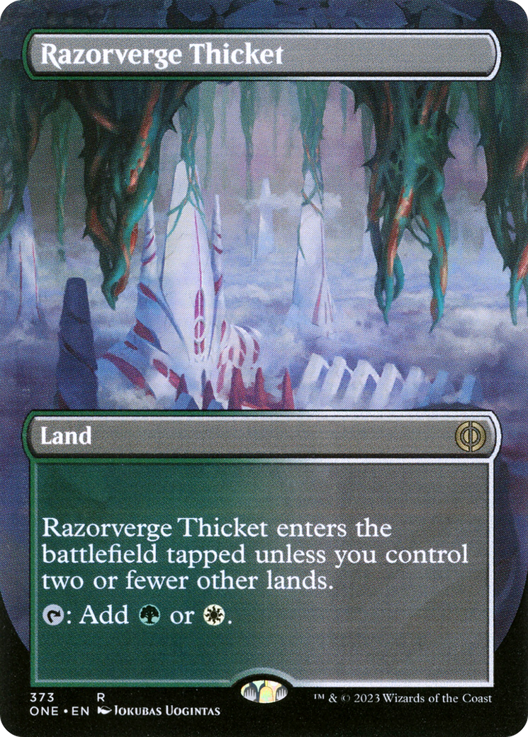 Razorverge Thicket (Borderless Alternate Art) [Phyrexia: All Will Be One] | Total Play