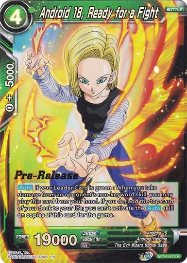 Android 18, Ready for a Fight (BT14-070) [Cross Spirits Prerelease Promos] | Total Play