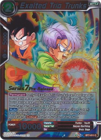 Exalted Trio Trunks (BT7-011_PR) [Assault of the Saiyans Prerelease Promos] | Total Play