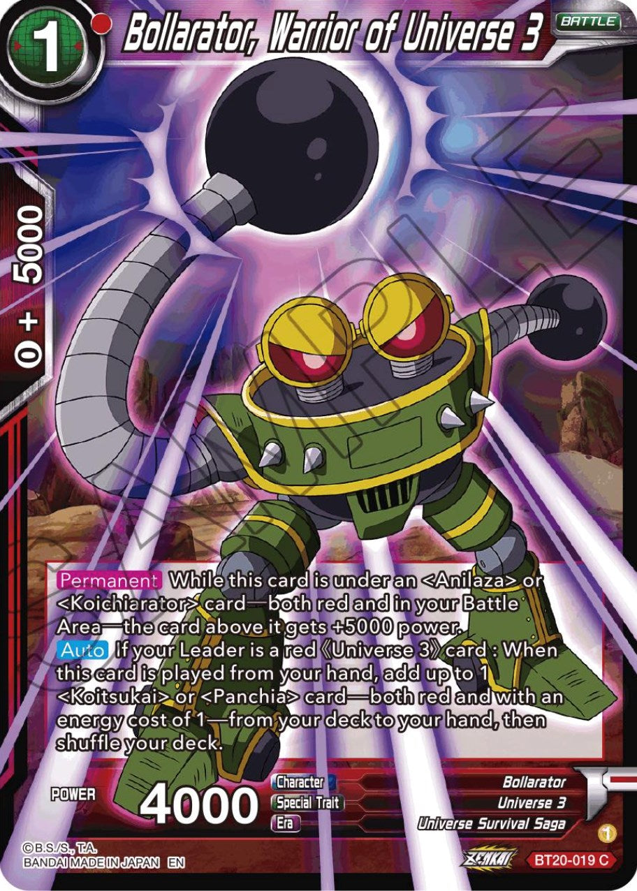 Bollarator, Warrior of Universe 3 (BT20-019) [Power Absorbed] | Total Play