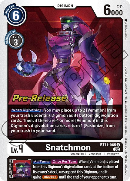 Snatchmon [BT11-065] [Dimensional Phase Pre-Release Promos] | Total Play