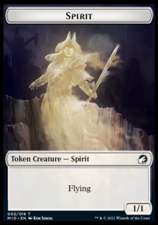 Spirit // Beast (008) Double-Sided Token [Innistrad: Midnight Hunt Tokens] | Total Play