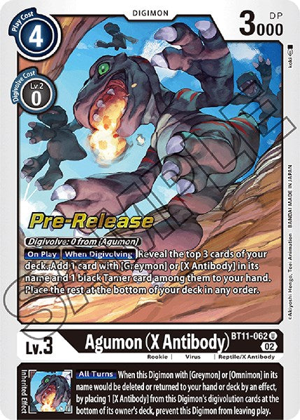 Agumon (X Antibody) [BT11-062] [Dimensional Phase Pre-Release Promos] | Total Play