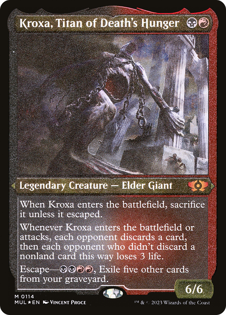 Kroxa, Titan of Death's Hunger (Foil Etched) [Multiverse Legends] | Total Play