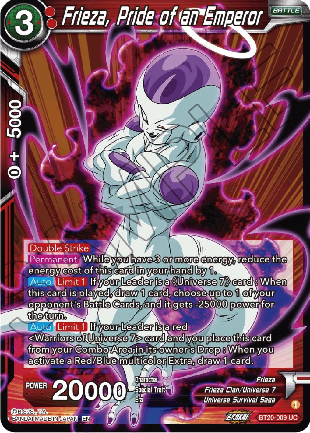 Frieza, Pride of an Emperor (BT20-009) [Power Absorbed] | Total Play