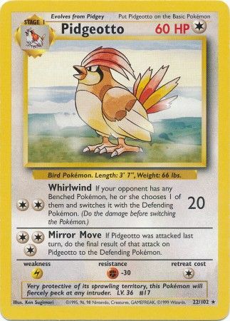 Pidgeotto (22/102) [Base Set Unlimited] | Total Play