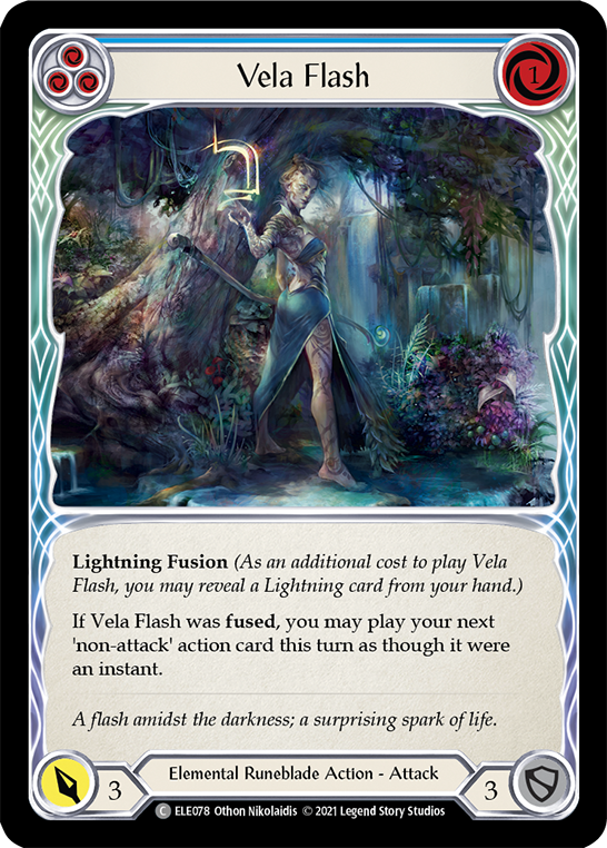 Vela Flash (Blue) [ELE078] (Tales of Aria)  1st Edition Rainbow Foil | Total Play