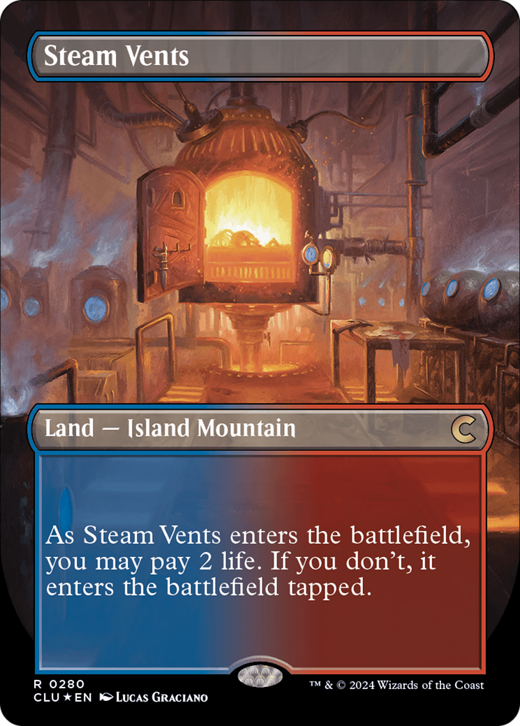 Steam Vents (Borderless) [Ravnica: Clue Edition] | Total Play