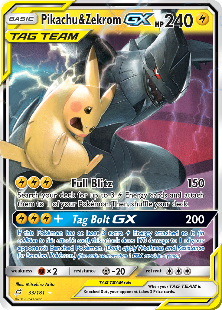 Pikachu & Zekrom GX (33/181) [Sun & Moon: Team Up] | Total Play