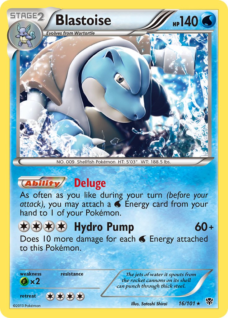 Blastoise (16/101) (Cosmos Holo) (Blister Exclusive) [Black & White: Plasma Blast] | Total Play