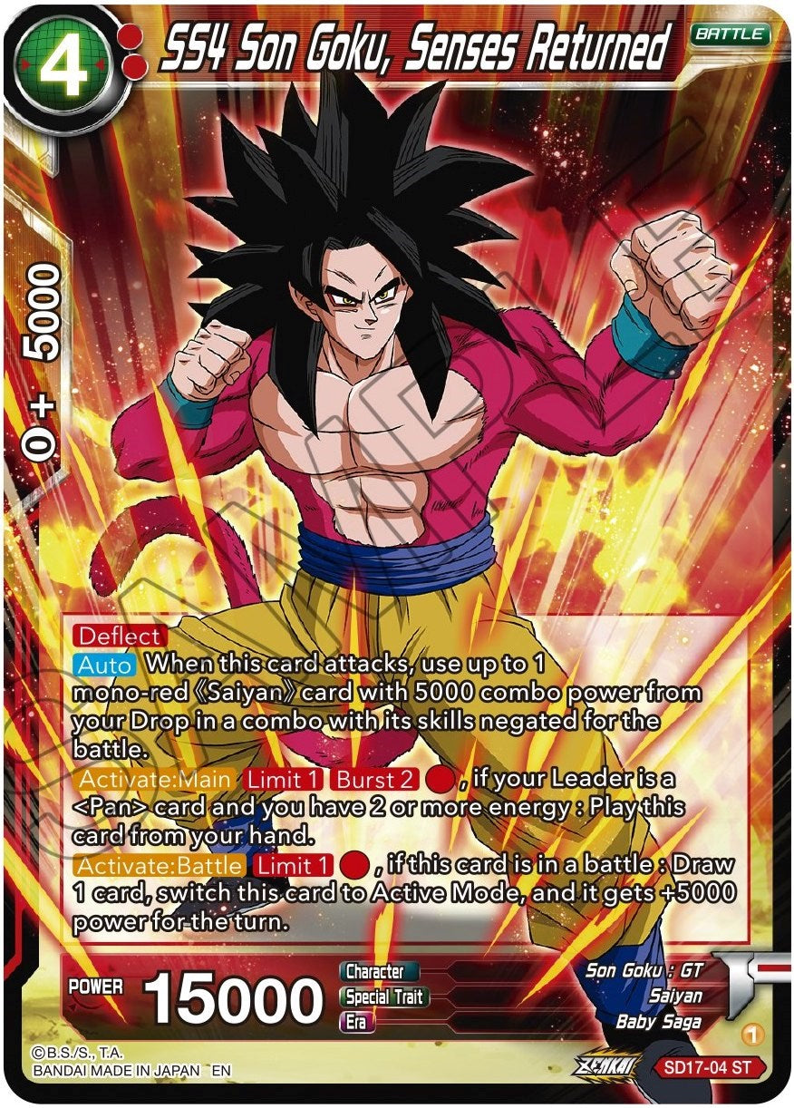 SS4 Son Goku, Senses Returned (SD17-04) [Dawn of the Z-Legends] | Total Play