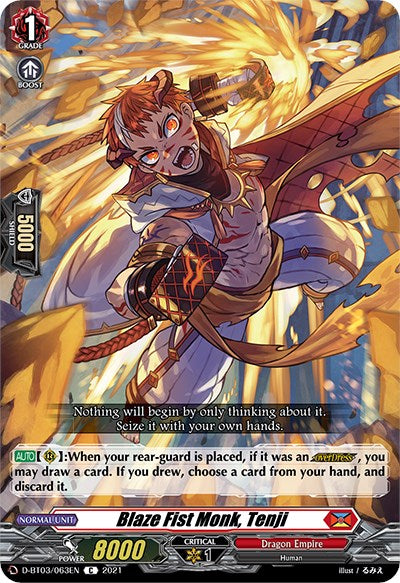 Blaze Fist Monk, Tenji (D-BT03/063EN) [Advance of Intertwined Stars] | Total Play