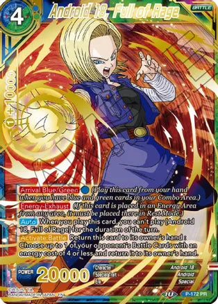 Android 18, Full of Rage (Gold Stamped) (P-172) [Mythic Booster] | Total Play
