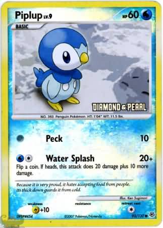 Piplup (93/130) [Burger King Promos: 2008 Collection] | Total Play