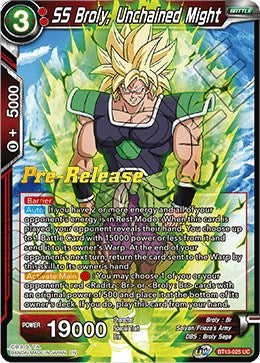 SS Broly, Unchained Might (BT13-025) [Supreme Rivalry Prerelease Promos] | Total Play