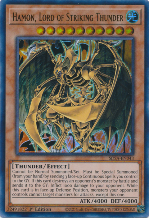 Hamon, Lord of Striking Thunder [SDSA-EN043] Ultra Rare | Total Play