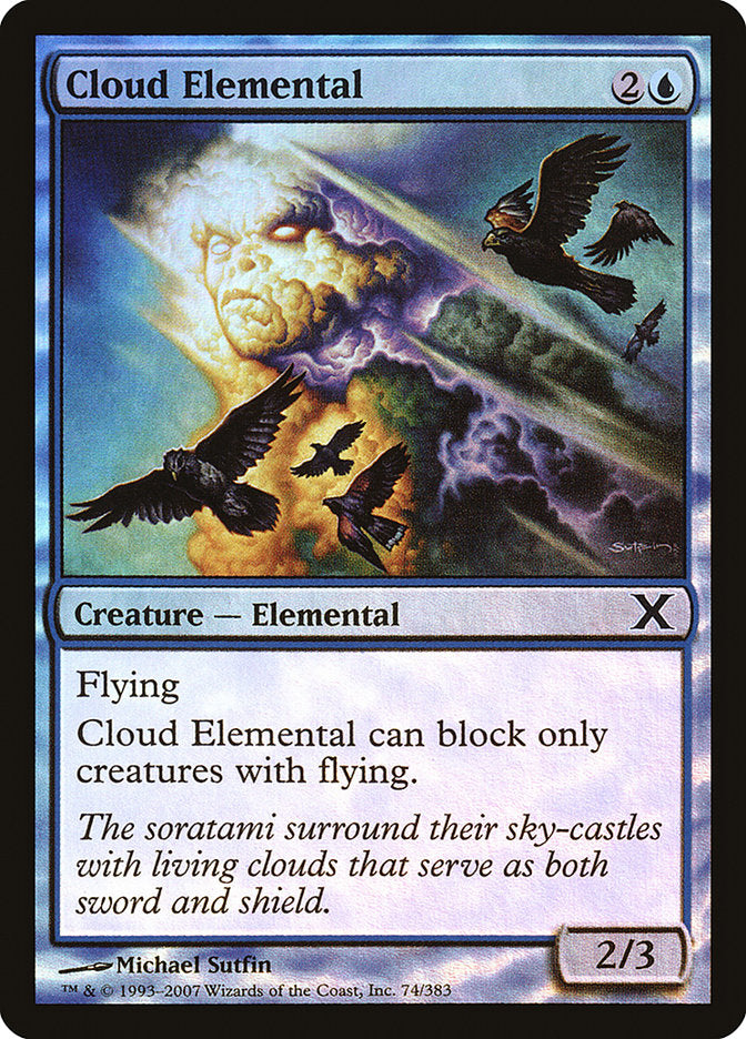 Cloud Elemental (Premium Foil) [Tenth Edition] | Total Play