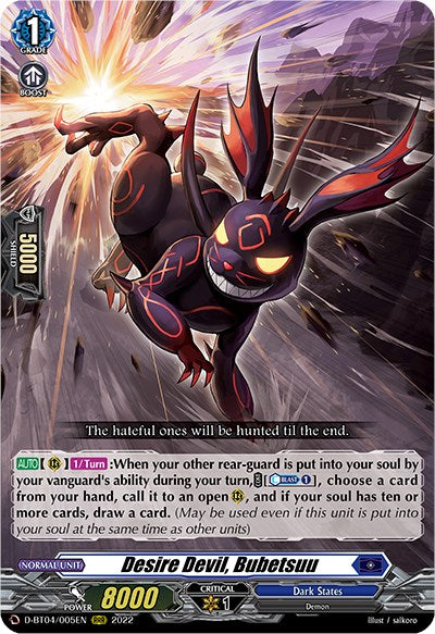 Desire Devil, Bubetsuu (D-BT04/005EN) [Awakening of Chakrabarthi] | Total Play