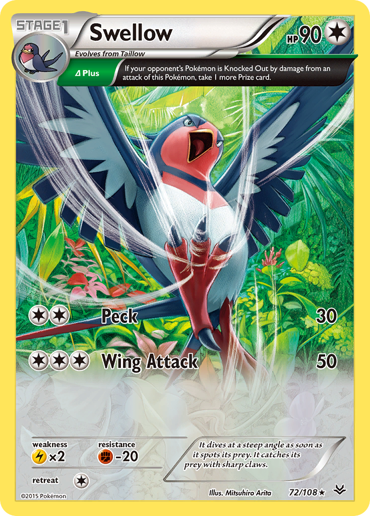 Swellow (72/108) [XY: Roaring Skies] | Total Play