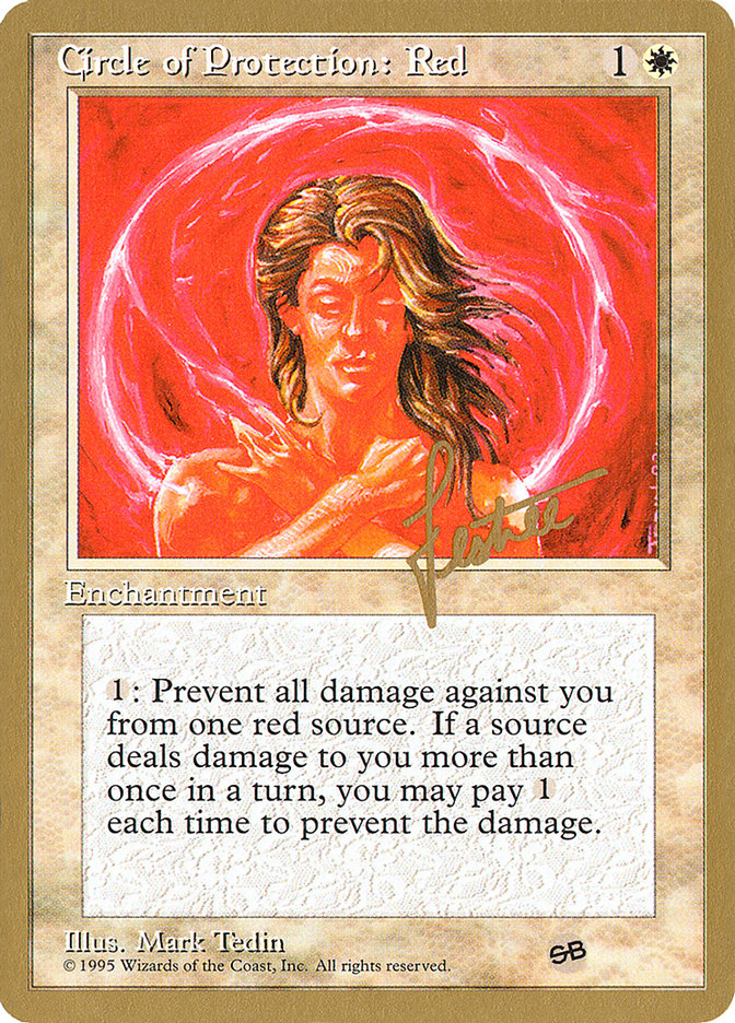 Circle of Protection: Red (Bertrand Lestree) (SB) (4ED) [Pro Tour Collector Set] | Total Play