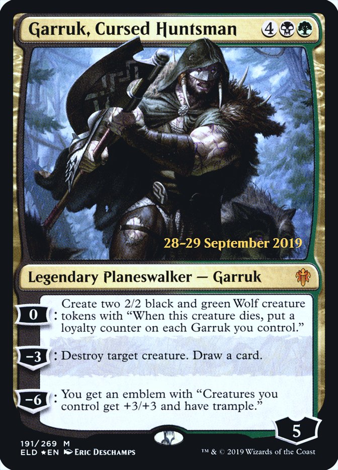 Garruk, Cursed Huntsman [Throne of Eldraine Prerelease Promos] | Total Play