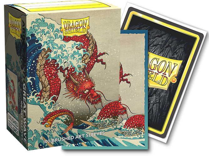 Dragon Shield: Standard 100ct Brushed Art Sleeves - The Great Wave | Total Play