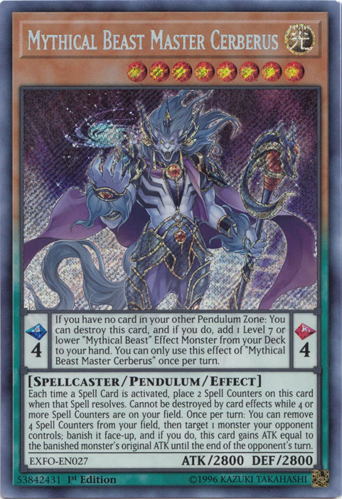 Mythical Beast Master Cerberus [EXFO-EN027] Secret Rare | Total Play