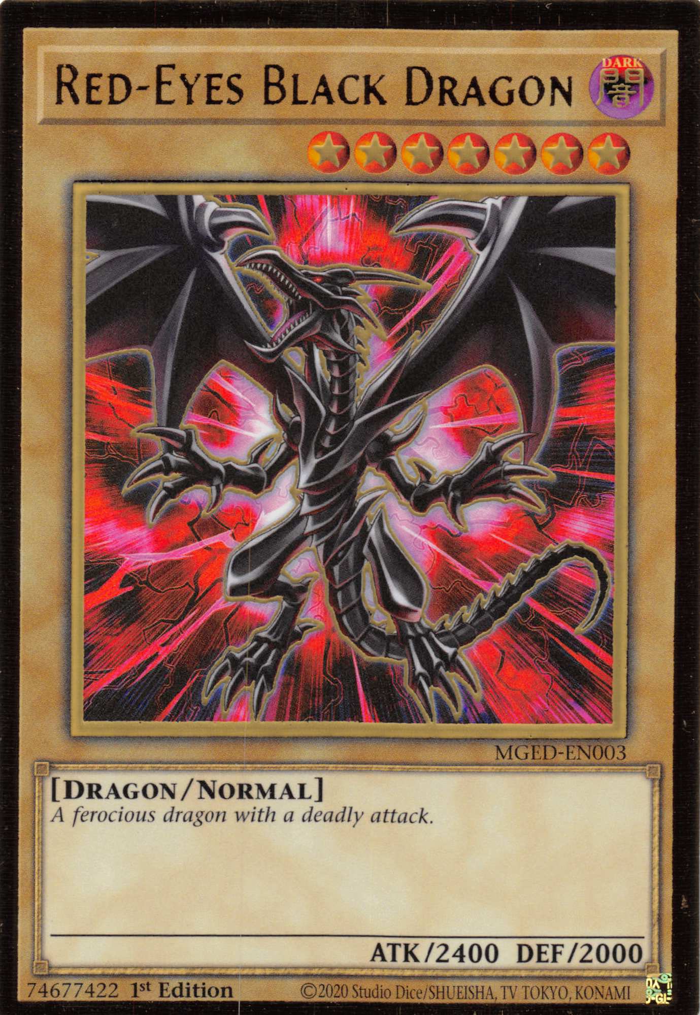 Red-Eyes Black Dragon (Alternate Art) [MGED-EN003] Gold Rare | Total Play