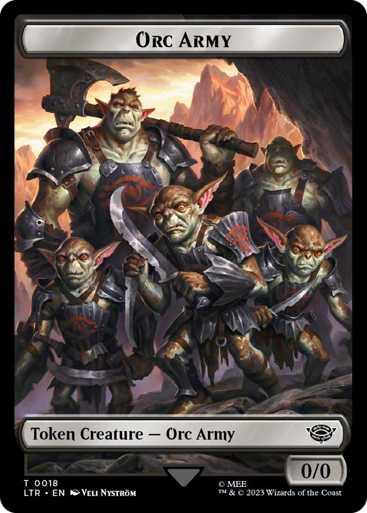 Orc Army (0018) // Food (0022) Double-Sided Token (Surge Foil) [The Lord of the Rings: Tales of Middle-Earth Tokens] | Total Play