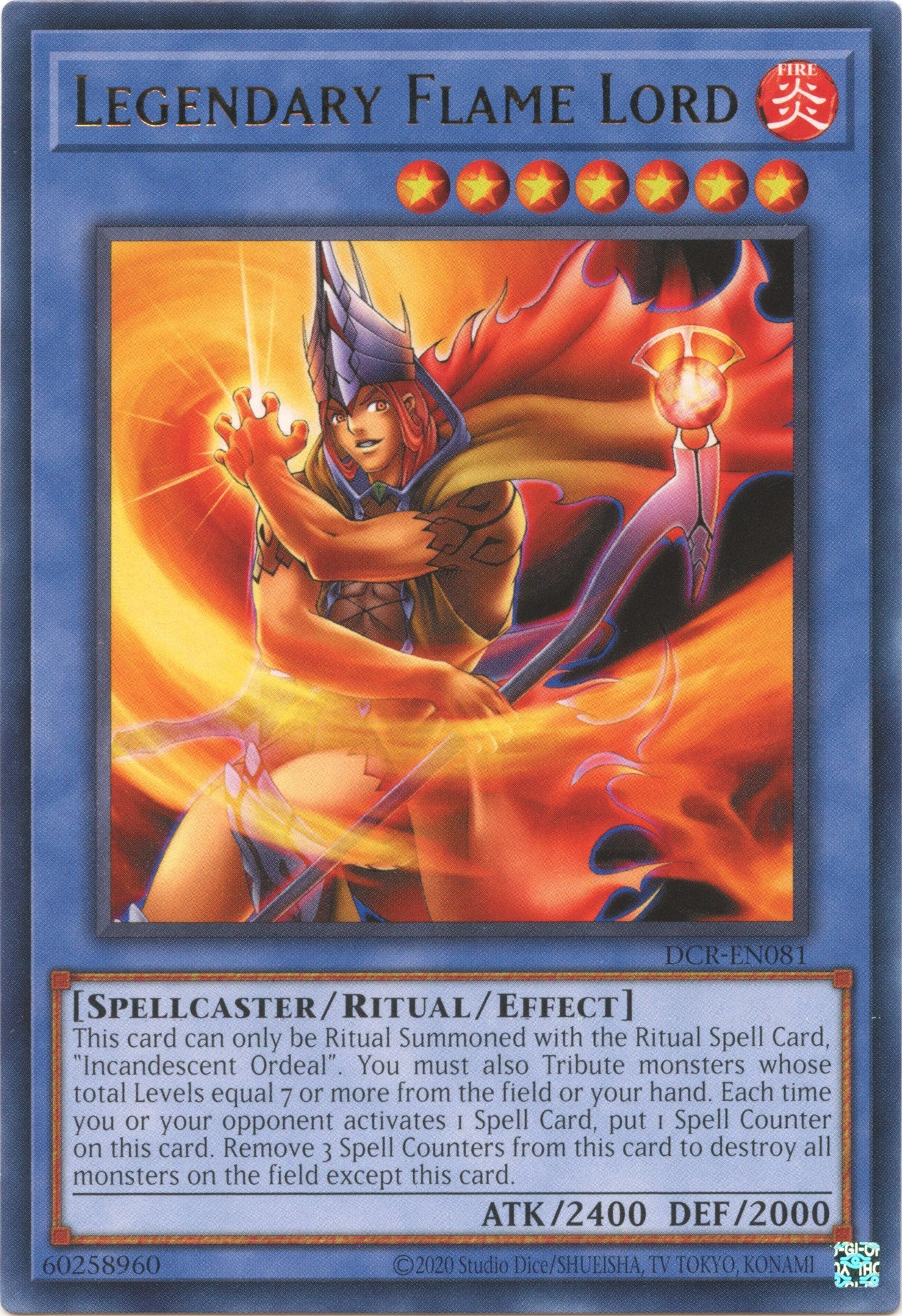 Legendary Flame Lord (25th Anniversary) [DCR-EN081] Rare | Total Play