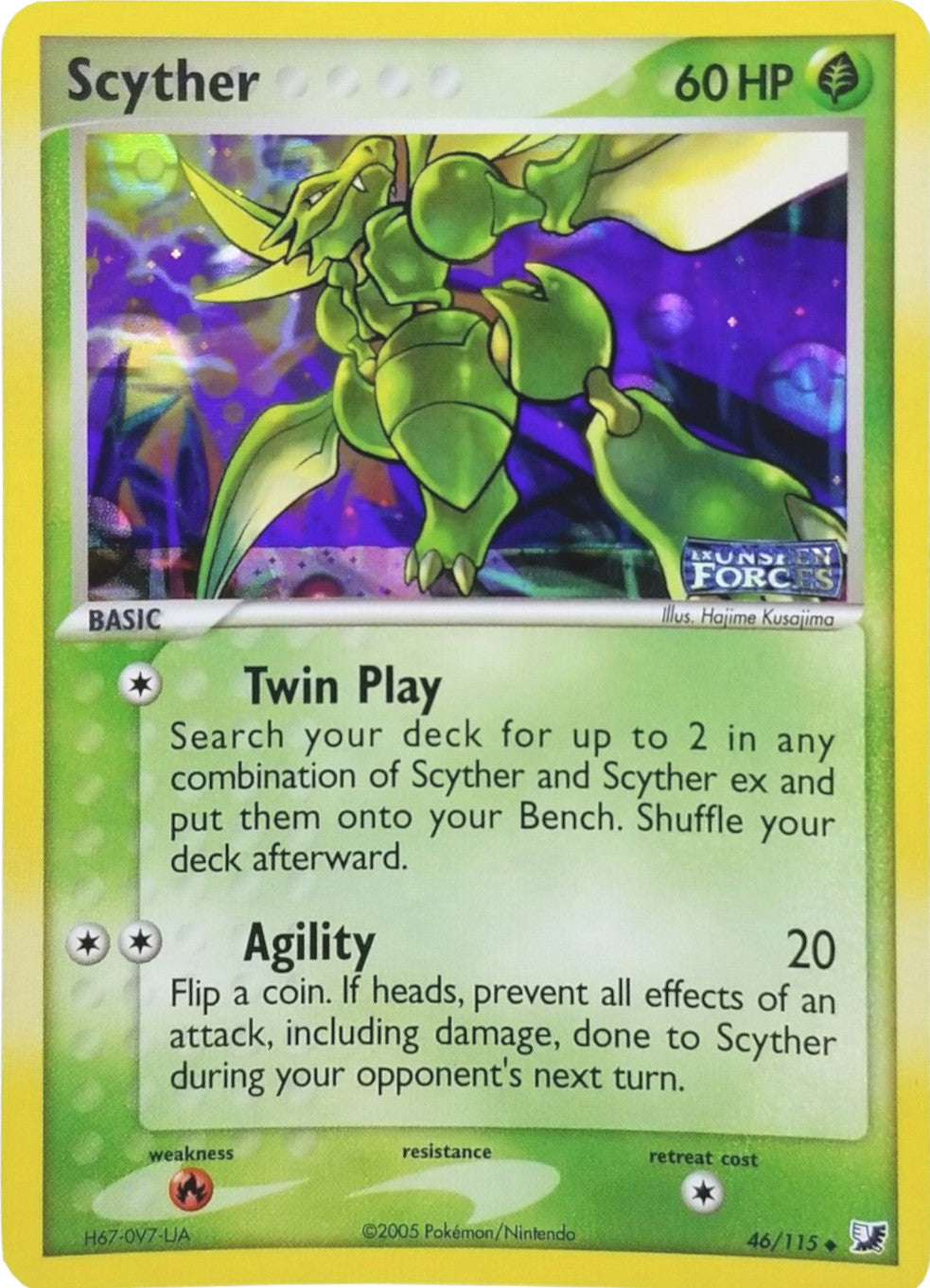 Scyther (46/115) (Stamped) [EX: Unseen Forces] | Total Play