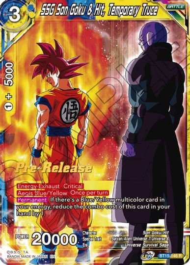 SSG Son Goku & Hit, Temporary Truce (BT15-146) [Saiyan Showdown Prerelease Promos] | Total Play