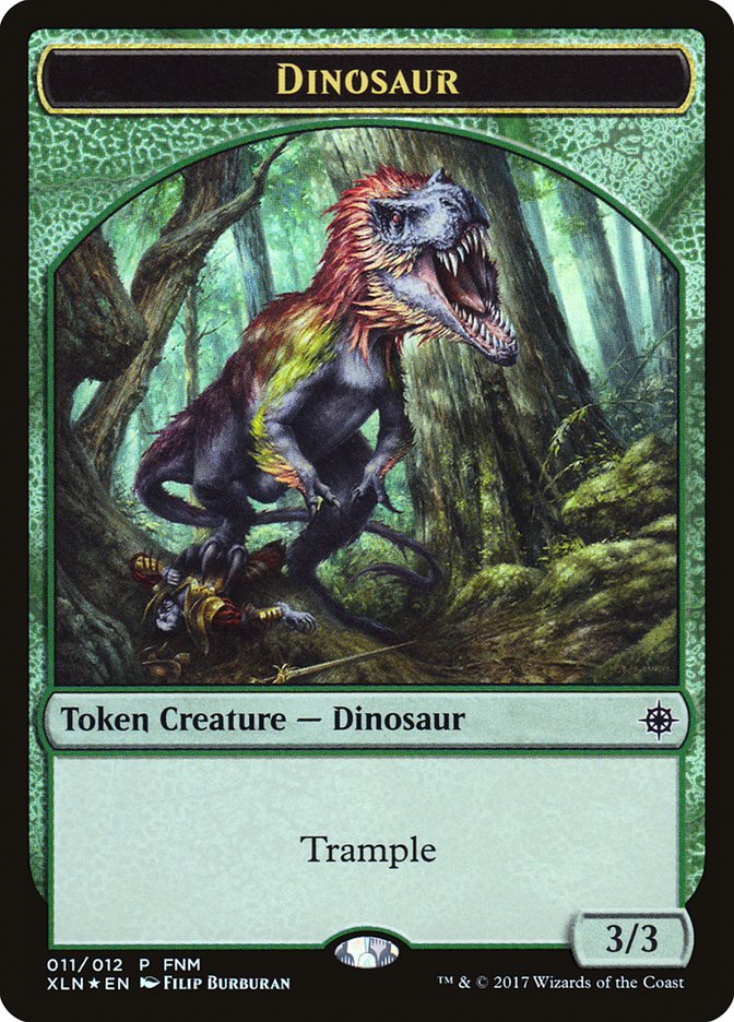 Dinosaur // Treasure Double-Sided Token [Friday Night Magic 2017] | Total Play