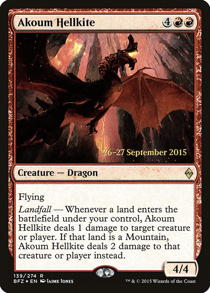 Akoum Hellkite [Battle for Zendikar Prerelease Promos] | Total Play