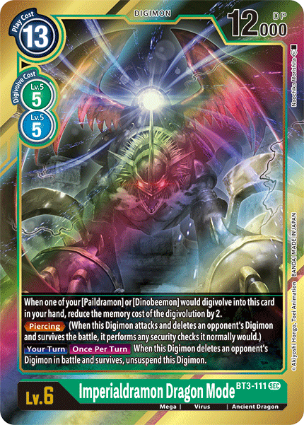 Imperialdramon Dragon Mode [BT3-111] (Alternate Art) [Release Special Booster Ver.1.5] | Total Play
