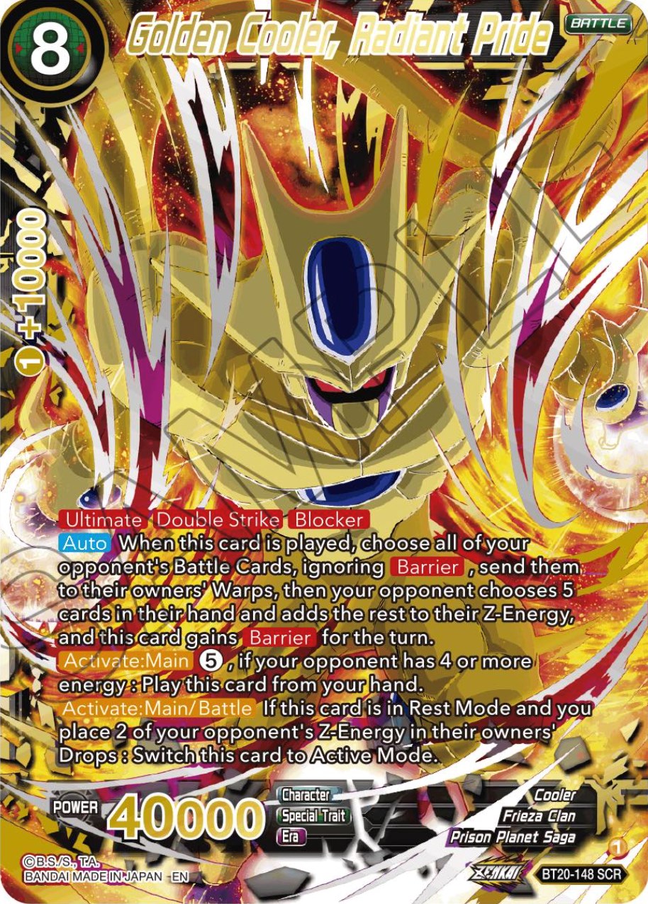 Golden Cooler, Radiant Pride (Alternate Art) (BT20-148) [Power Absorbed] | Total Play