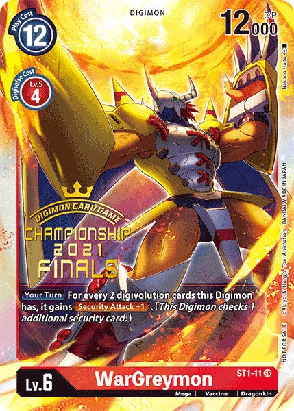 WarGreymon [ST1-11] (2021 Championship Finals Event Pack Alt-Art Gold Stamp Set) [Starter Deck: Gaia Red Promos] | Total Play