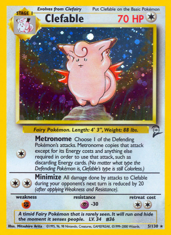 Clefable (5/130) [Base Set 2] | Total Play