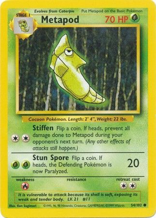 Metapod (54/102) [Base Set Unlimited] | Total Play