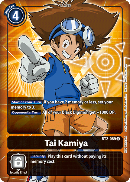 Tai Kamiya [BT2-089] (Buy-A-Box Promo) [Release Special Booster Ver.1.0 Promos] | Total Play