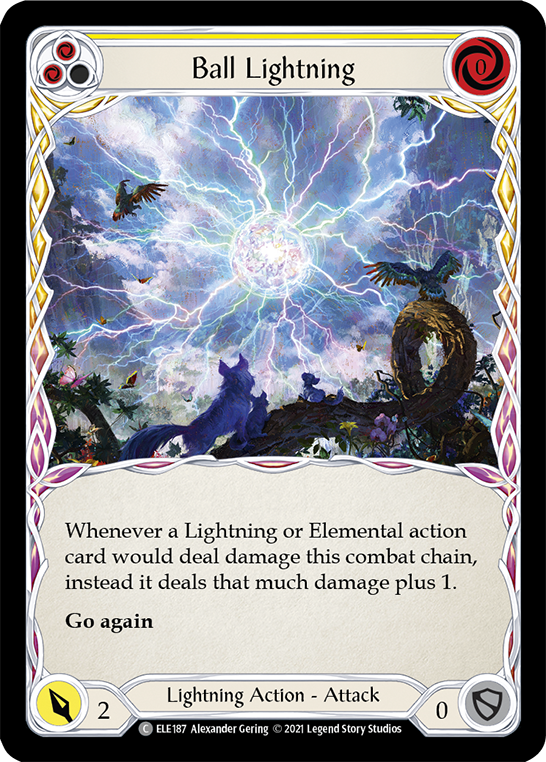 Ball Lightning (Yellow) [ELE187] (Tales of Aria)  1st Edition Rainbow Foil | Total Play