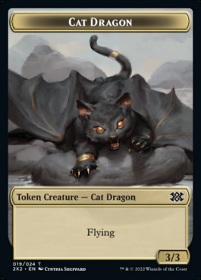 Cat Dragon // Treasure Double-Sided Token [Double Masters 2022 Tokens] | Total Play