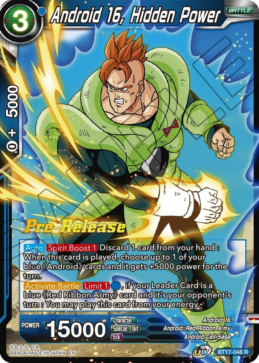 Android 16, Hidden Power (BT17-048) [Ultimate Squad Prerelease Promos] | Total Play