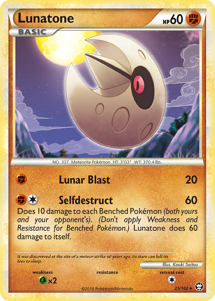 Lunatone (25/102) [HeartGold & SoulSilver: Triumphant] | Total Play