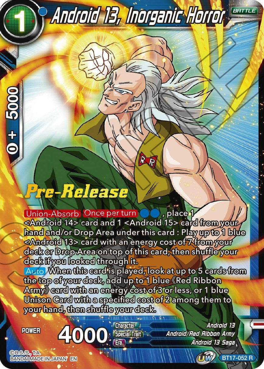 Android 13, Inorganic Horror (BT17-052) [Ultimate Squad Prerelease Promos] | Total Play